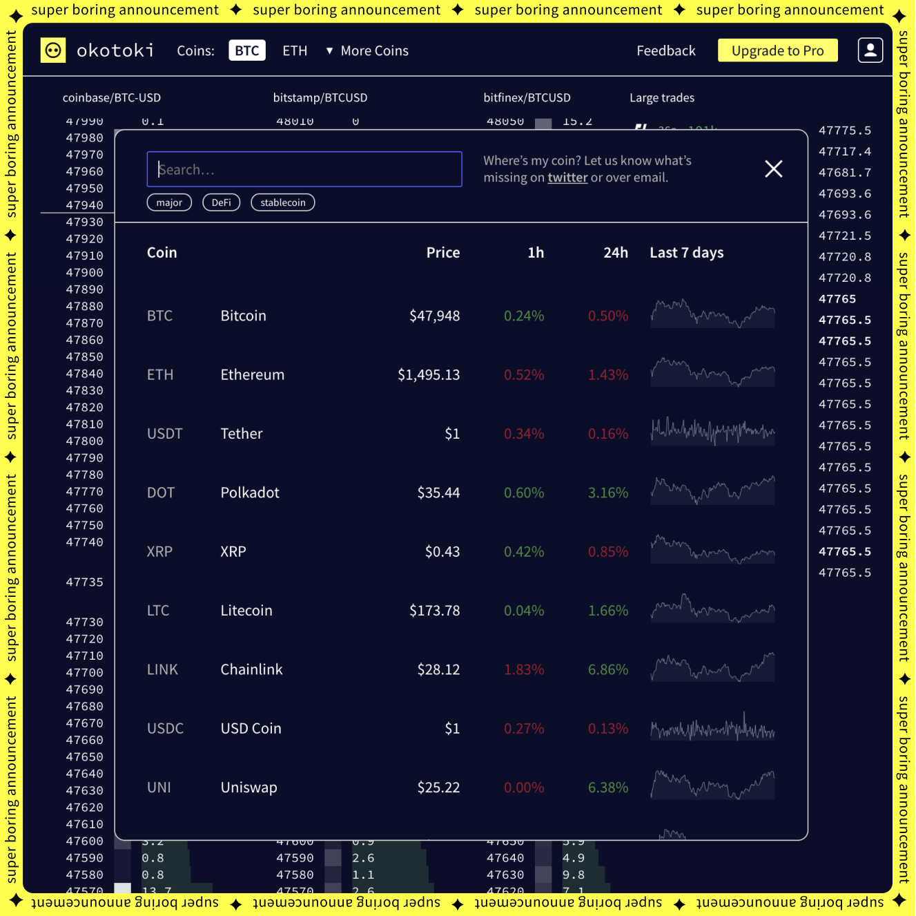 Coin Search redesign