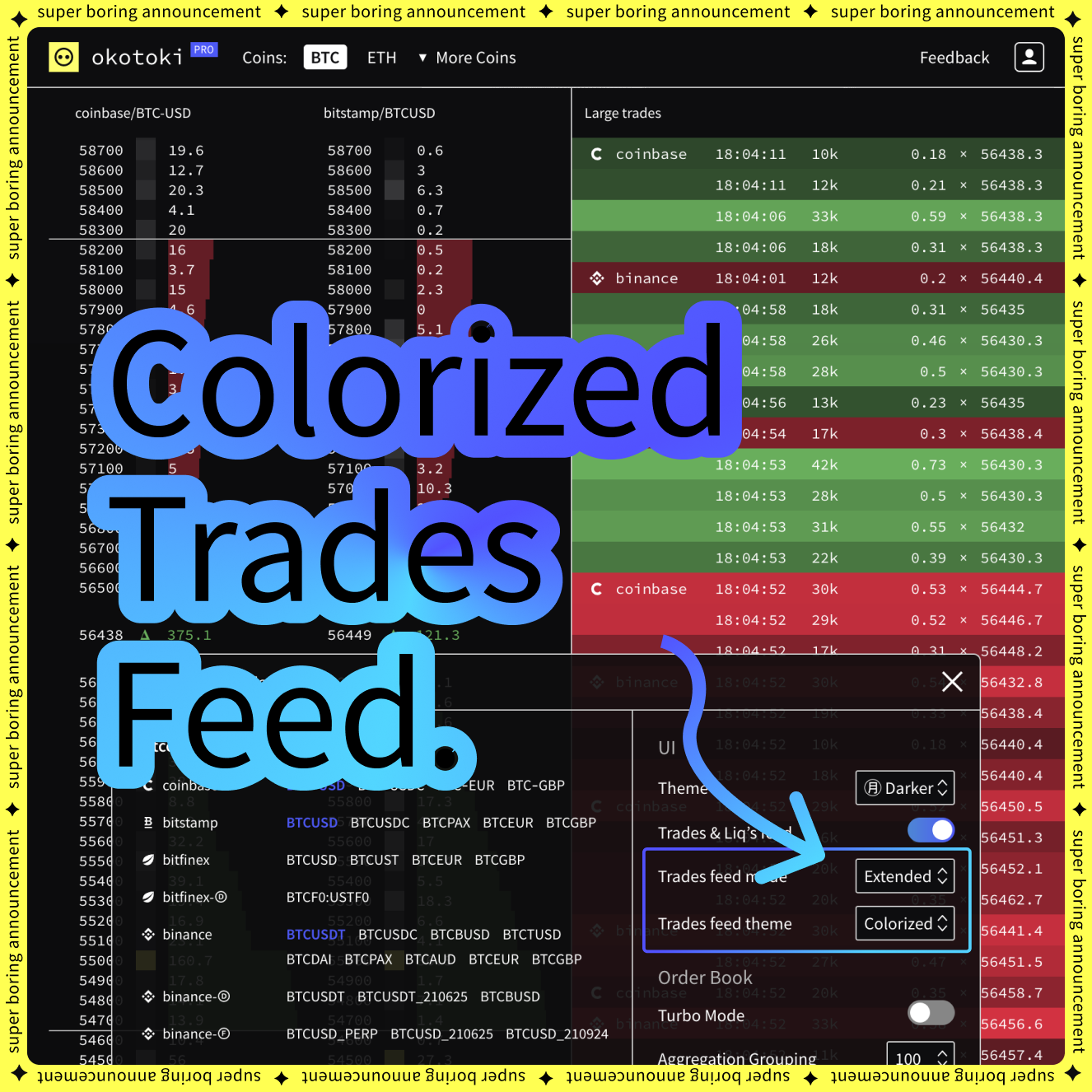 Trades Feed colorized theme