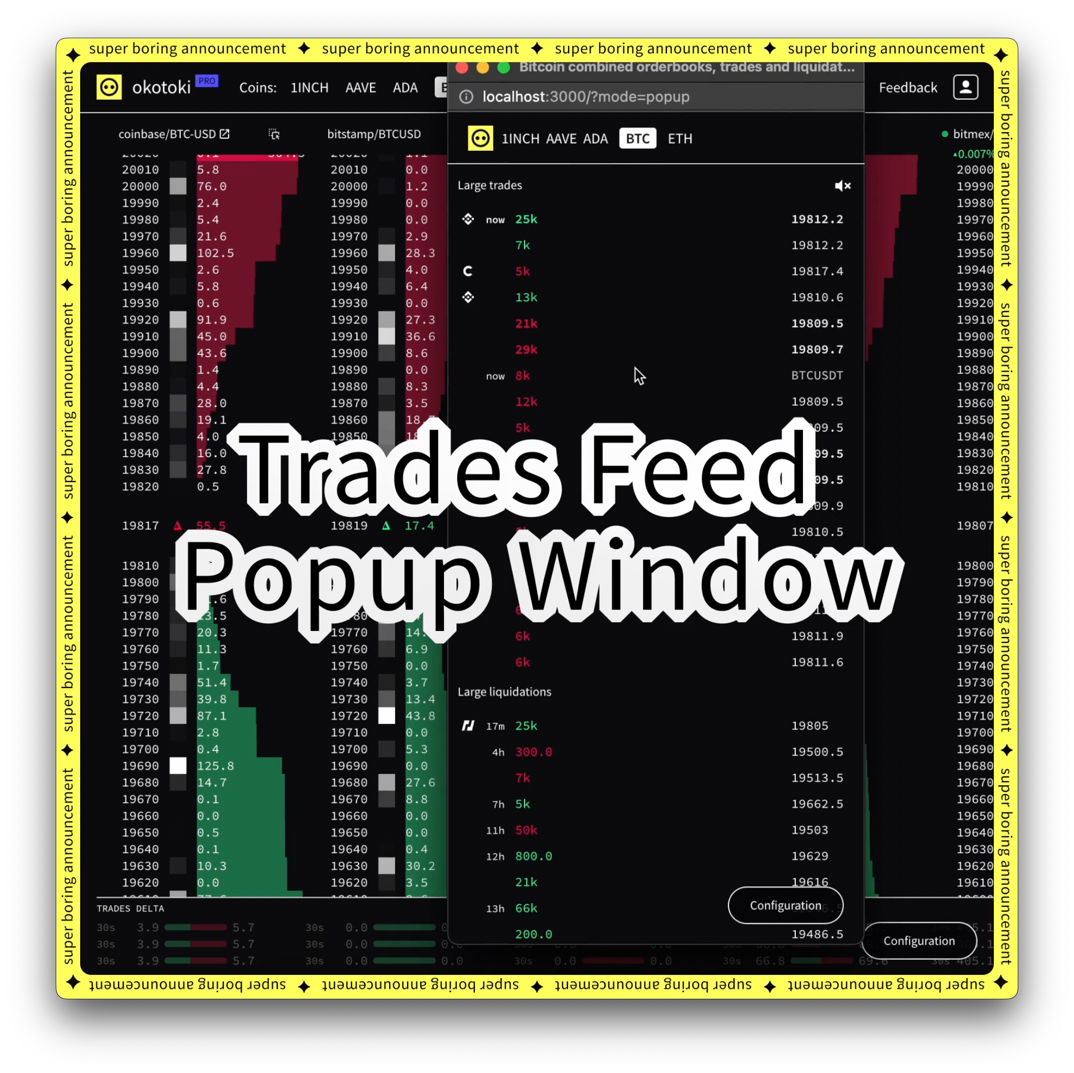 Trades Feed Popup Window